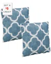Sunnydaze Set Of 2 Outdoor Throw Pillows With $5 Credit In Blue