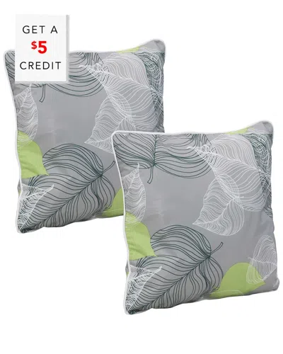 Sunnydaze Set Of 2 Outdoor Throw Pillows With $5 Credit In Grey