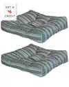 Sunnydaze Indoor/outdoor Replacement Square Tufted Patio Chair Seat And Back Cushions - 20" - 2pk In Multi