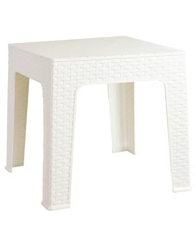 Sunnydaze Set Of 4 Square Outdoor Side Tables In White