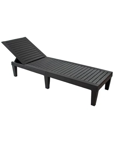 Sunnydaze Set Of Two 5-position Adjustable Sun Loungers In Black