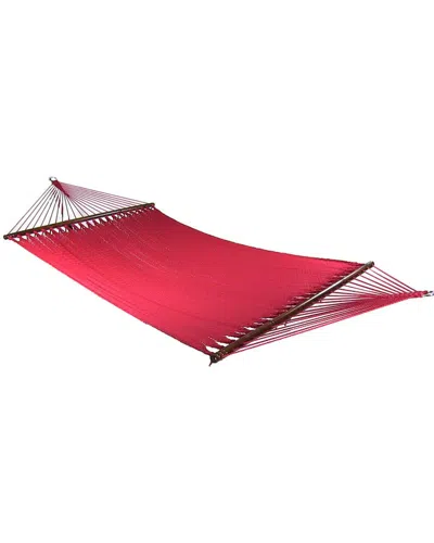 Sunnydaze Soft-spun Double 2-person Outdoor Caribbean Spreader Bar Hammock In Red