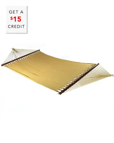 Sunnydaze Soft-spun Double 2-person Outdoor Caribbean Spreader Bar Hammock With $15 Credit In Brown