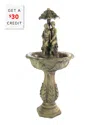 Sunnydaze Solar-on-demand Lovers Umbrella Outdoor Fountain With Led Lights With $30 Credit In Cream