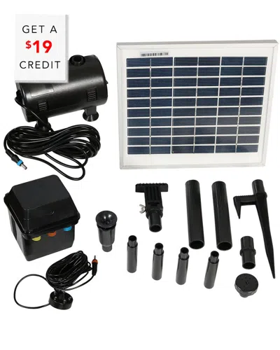 Sunnydaze Solar Pump And Panel Kit With Battery Pack And Led Light With $19 Credit In Black