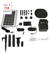 Sunnydaze Solar Pump And Panel Kit With Battery Pack And Led With $12 Credit In Black