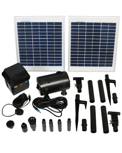 Sunnydaze Solar Pump And Solar Panel Kit With Battery And Led Light In Black