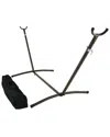 Sunnydaze Brazilian Portable Heavy-duty 2-person Space-saving Hammock Stand Only With Carrying Case - 400 Lb W In Bronze