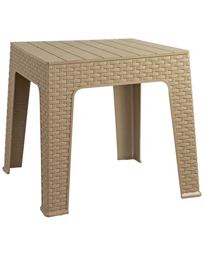Sunnydaze Set Of 4 Square Outdoor Side Tables In Brown