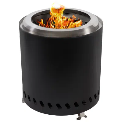 Sunnydaze Stainless Steel Tabletop Smokeless Fire Pit In Black