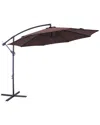 Sunnydaze Steel Brown 10-foot Outdoor Offset Umbrella In Brown