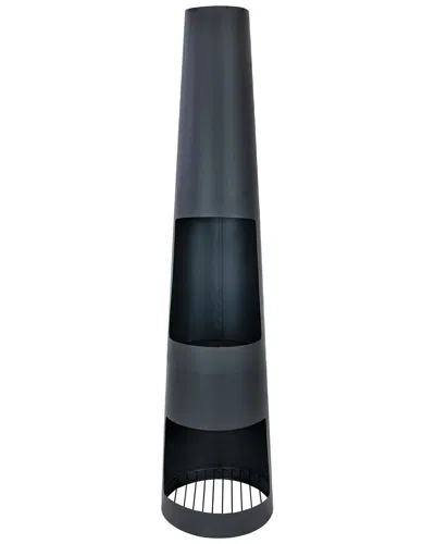 Sunnydaze Steel Chimney With Built-in Log Holder In Gray