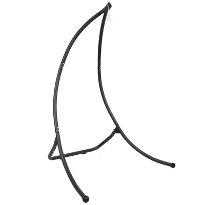 Sunnydaze Steel Outdoor Hammock Chair Stand With Curved Legs - Black - 84"