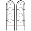 Sunnydaze Steel Wire Arched Climbing Plants Wall Trellis With Flowerpot Supports - 60" H - Black - 2-pack