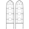 Sunnydaze Steel Wire Arched Climbing Plants Wall Trellis With Flowerpot Supports - 60" H - Black - 2-pack