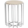 Sunnydaze Steel Wire Indoor End Table With Faux Woodgrain Mdf Tabletop - 17.75" H
