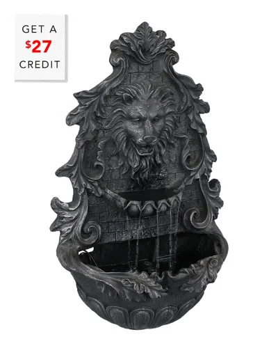 SUNNYDAZE SUNNYDAZE STOIC COURAGE LION HEAD SOLAR WALL FOUNTAIN WITH $27 CREDIT