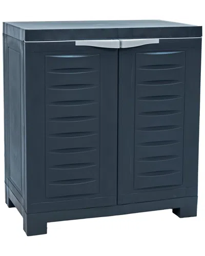 Sunnydaze Storage Cabinet With Adjustable Shelf In Blue
