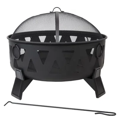 SUNNYDAZE SUNNDYAZE OUTDOOR STEEL FIRE PIT NORDIC INSPIRED, 34-INCH