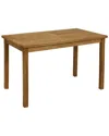 Sunnydaze Teak Outdoor Rectangular Dining Table In Brown