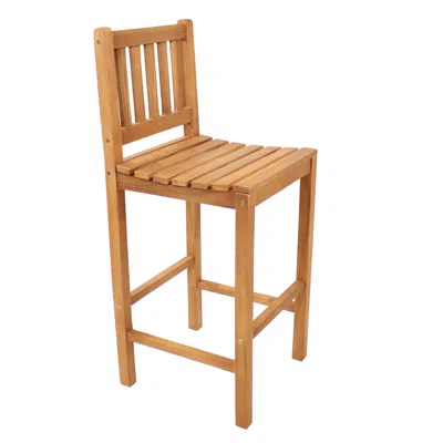 Sunnydaze Teak Wood Outdoor Bar Chair - 43" H - Brown