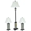 Sunnydaze Timeless Abode Slate 3-piece Floor And Table Lamp Set