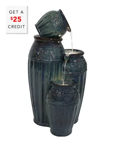 SUNNYDAZE SUNNYDAZE TOUR DE VASE CERAMIC OUTDOOR WATER FOUNTAIN WITH $25 CREDIT