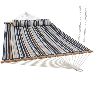 Sunnydaze Two-person Quilted Fabric Hammock With Spreader Bars - 450 Lb Weight Capacity