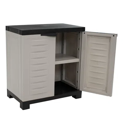 Sunnydaze Versatile Plastic Storage Cabinet With Adjustable Shelf - 25.5"
