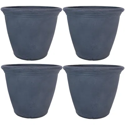 Sunnydaze 24-inch Anjelica Large Plant Pot - Polyresin Round Outdoor Planter With Drillable Drainage Holes