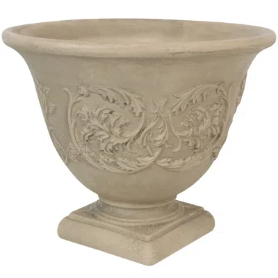 Sunnydaze Weather-resistant Double-walled Darcy Outdoor Flower Pot Planter - 16" - Beige - 1 Planter In Neutral