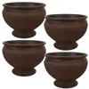 Sunnydaze Weather-resistant Double-walled Elizabeth Ribbed Urn Outdoor Flower Pot Planter - 15" - 4pk
