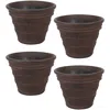 Sunnydaze Weather-resistant Double-walled Laurel Outdoor Flower Pot Planter - 13" - Rust Finish - 4pk