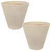 Sunnydaze Weather-resistant Double-walled Walter Outdoor Flower Pot Planter - 15.5" - Antique White - 2pk