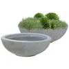 Shop Sunnydaze Weather-resistant Polyresin Double-walled Percival Outdoor Flower Pot Planter - 20.75" - Gray - 2pk