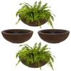 Sunnydaze Weather-resistant Polyresin Double-walled Percival Outdoor Flower Pot Planter - 20.75" - Rust - 4pk