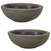 Sunnydaze Weather-resistant Polyresin Double-walled Percival Outdoor Flower Pot Planter - 20.75" - Sable - 2pk