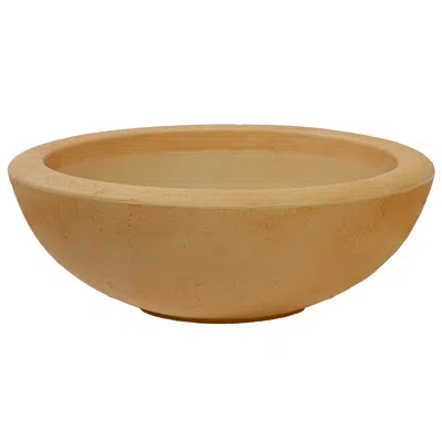 Sunnydaze Weather-resistant Polyresin Double-walled Percival Outdoor Flower Pot Planter - 20.75" - Sand - 1 Pl In Yellow