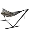 Sunnydaze Xxl Thick Mayan Hammock W/ 15' Stand 400-lb. Capacity In Cream
