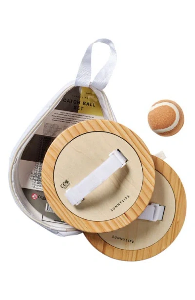 Sunnylife Catch Ball Set In Brown