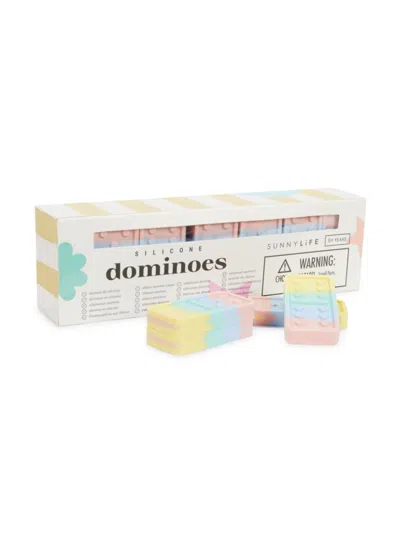 Sunnylife Kids' Circus Set Of 28 Silicone Dominoes In Neutral
