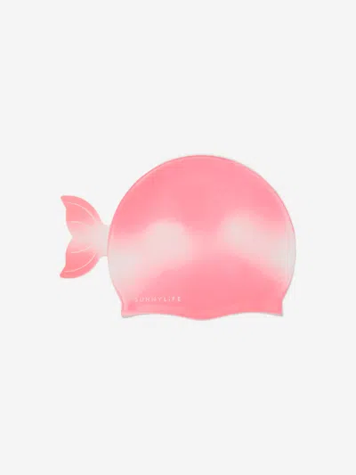 Sunnylife Babies' Girls Ocean Treasure Shaped Swimming Cap In Pink