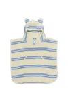 Sunnylife Kids Character Hooded Towel Sid The Seagull Blue Stripe In Neutral