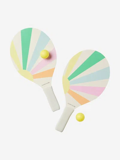 Sunnylife Kids Pool Side Beach Paddle Set In Multicoloured
