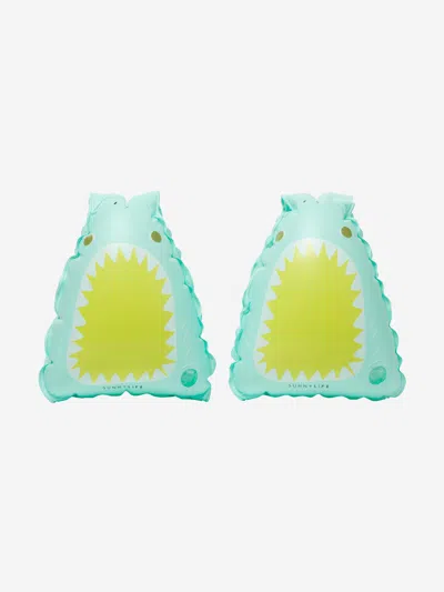 Sunnylife Kids Salty The Shark Float Bands In Green