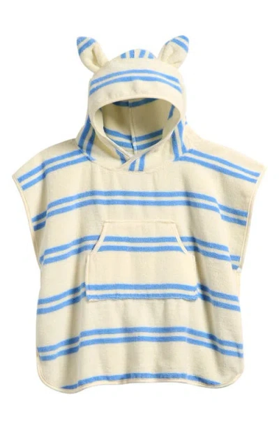 Sunnylife Kids' Sammy Stripe Hooded Terry Towel In Blue