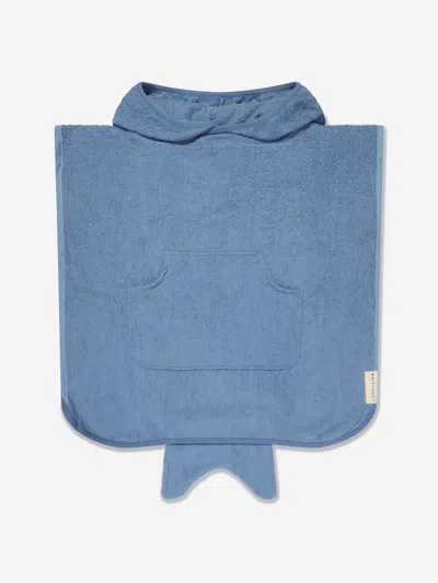 Sunnylife Kids Shark Tribe Hooded Beach Towel In Blue