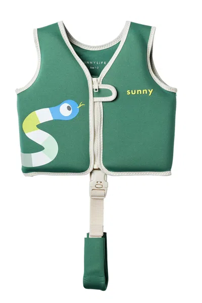 Sunnylife Kids Swim Vest Into The Jungle Green