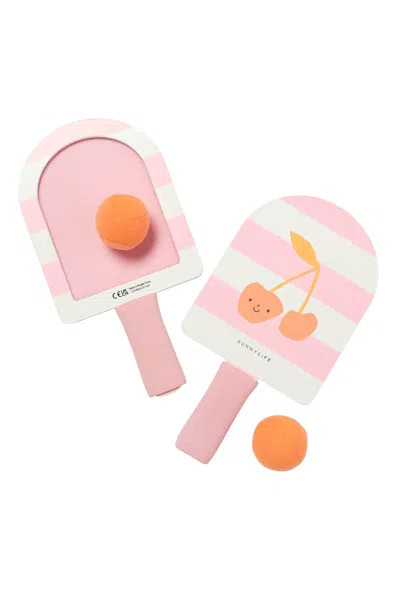 Sunnylife Kids Velcro Beach Bats Cotton Candy Cherry