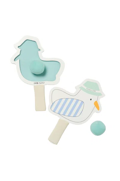 Sunnylife Kids Velcro Beach Bats Sid The Seagull Blue Stripe